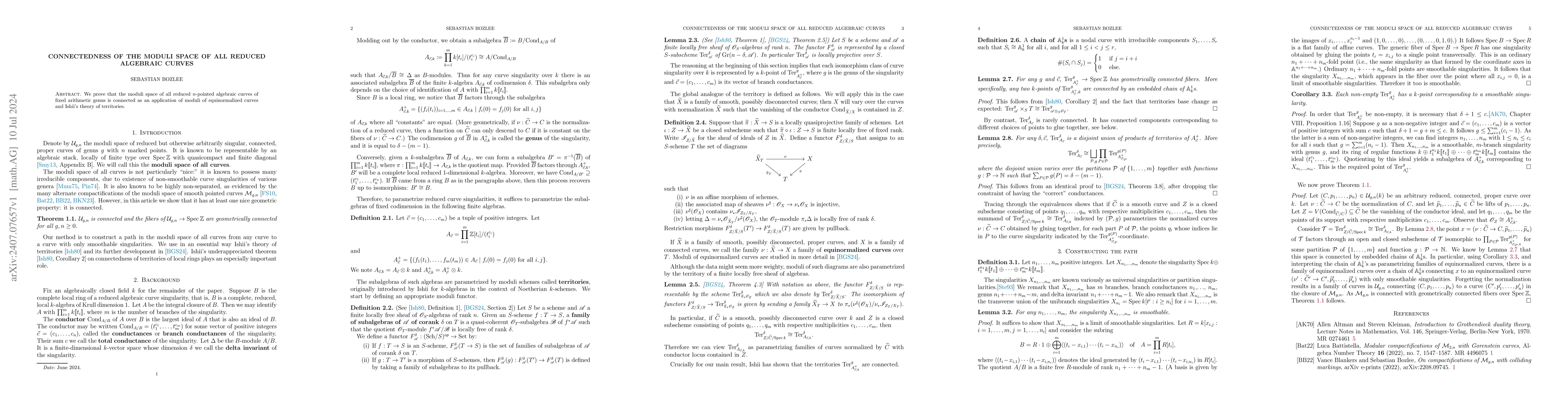 Thumbnail for Connectedness of the moduli space of all reduced curves