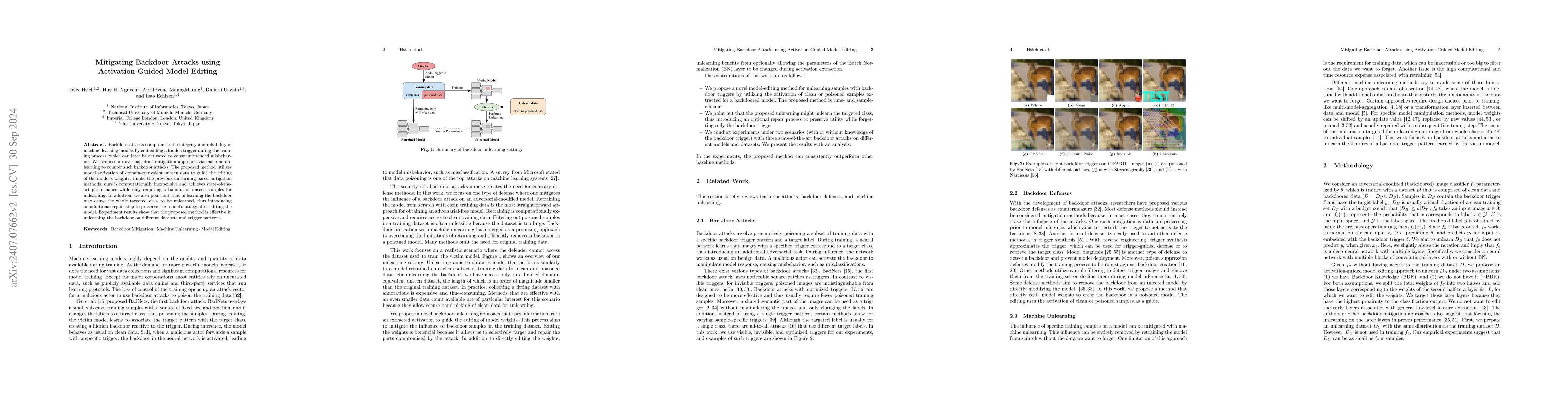 Thumbnail for Mitigating Backdoor Attacks using Activation-Guided Model Editing