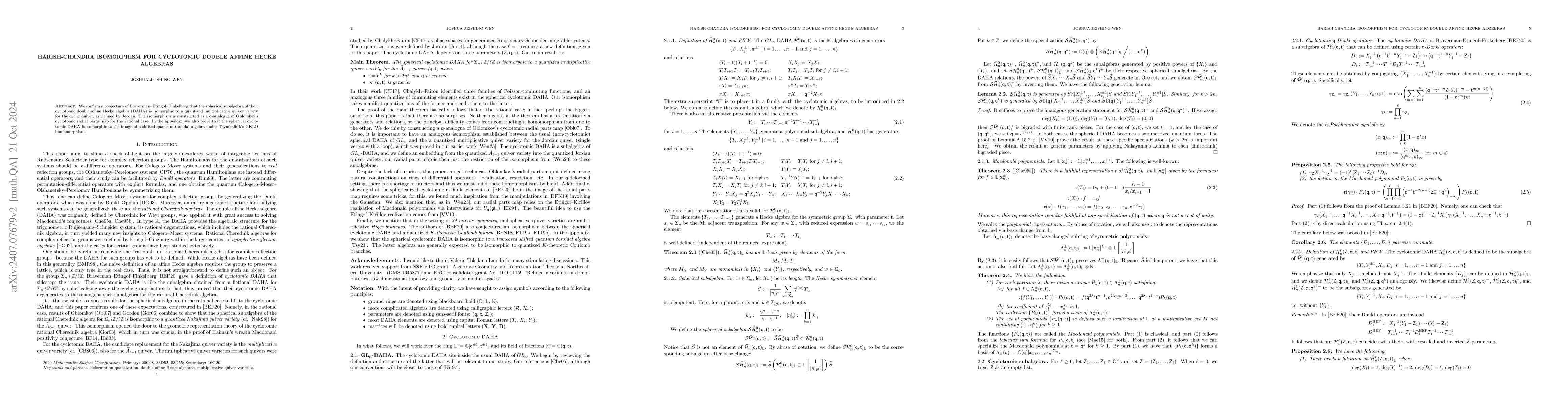 Thumbnail for Harish-Chandra isomorphism for cyclotomic double affine Hecke algebras
