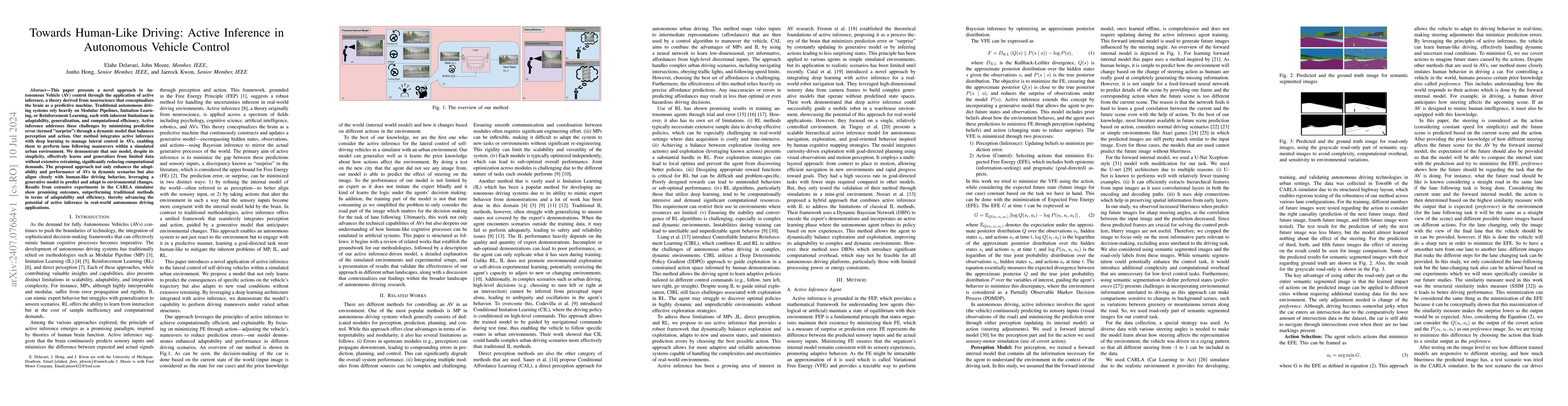 Thumbnail for Towards Human-Like Driving: Active Inference in Autonomous Vehicle
  Control