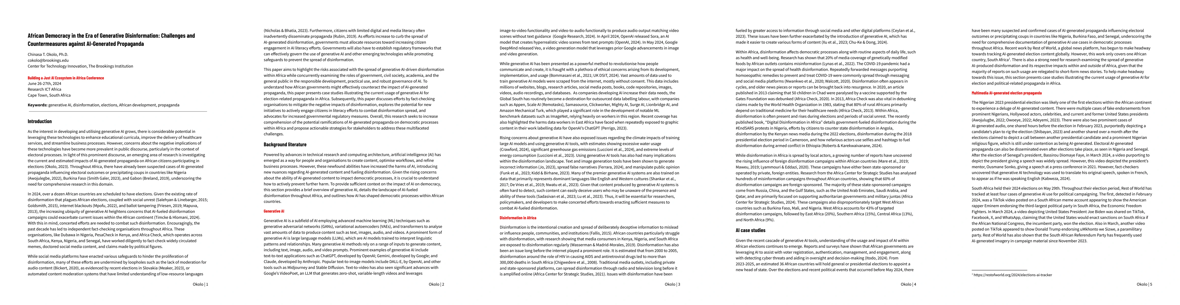 Thumbnail for African Democracy in the Era of Generative Disinformation: Challenges
  and Countermeasures against AI-Generated Propaganda