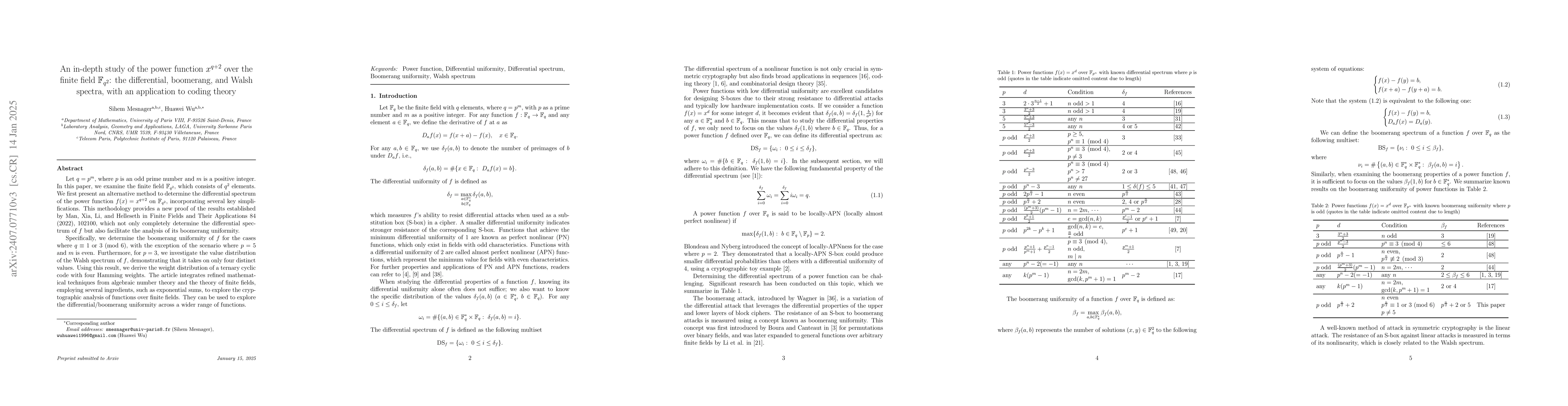 Thumbnail for On the differential and Walsh spectra of $x^{2q+1}$ over
  $\mathbb{F}_{q^2}$