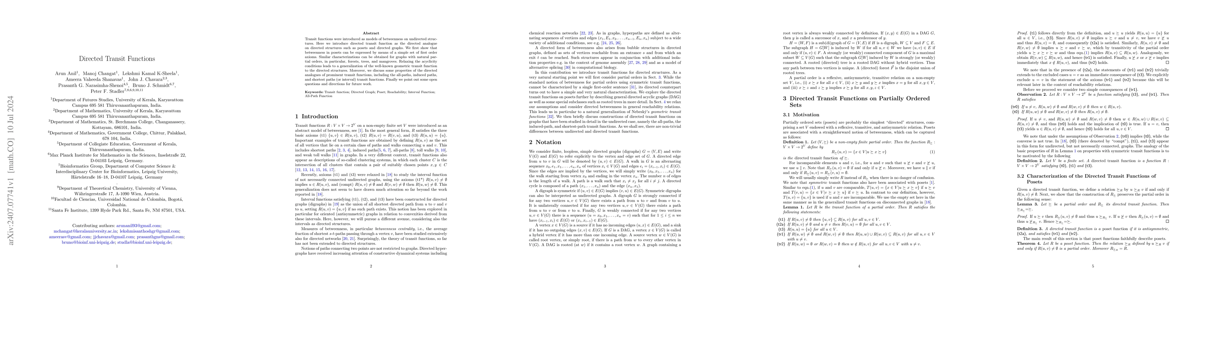 Thumbnail for Directed Transit Functions