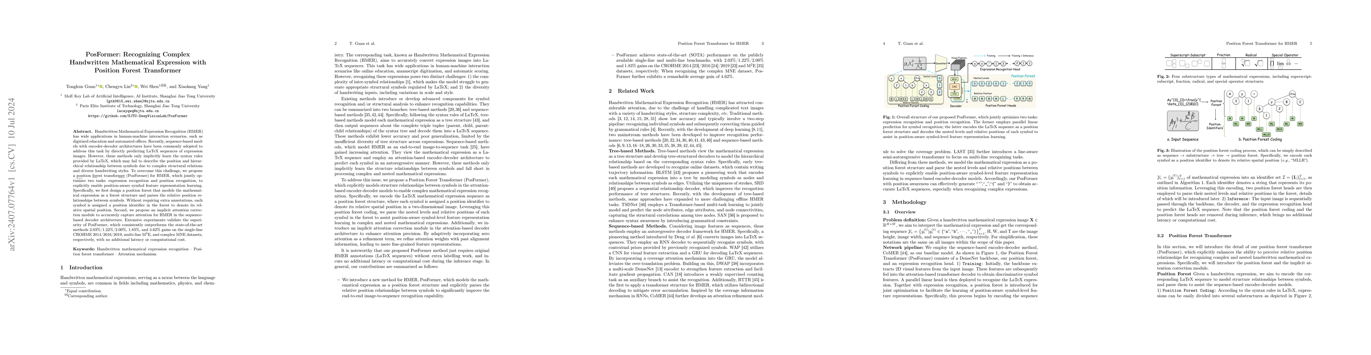 Thumbnail for PosFormer: Recognizing Complex Handwritten Mathematical Expression with
  Position Forest Transformer
