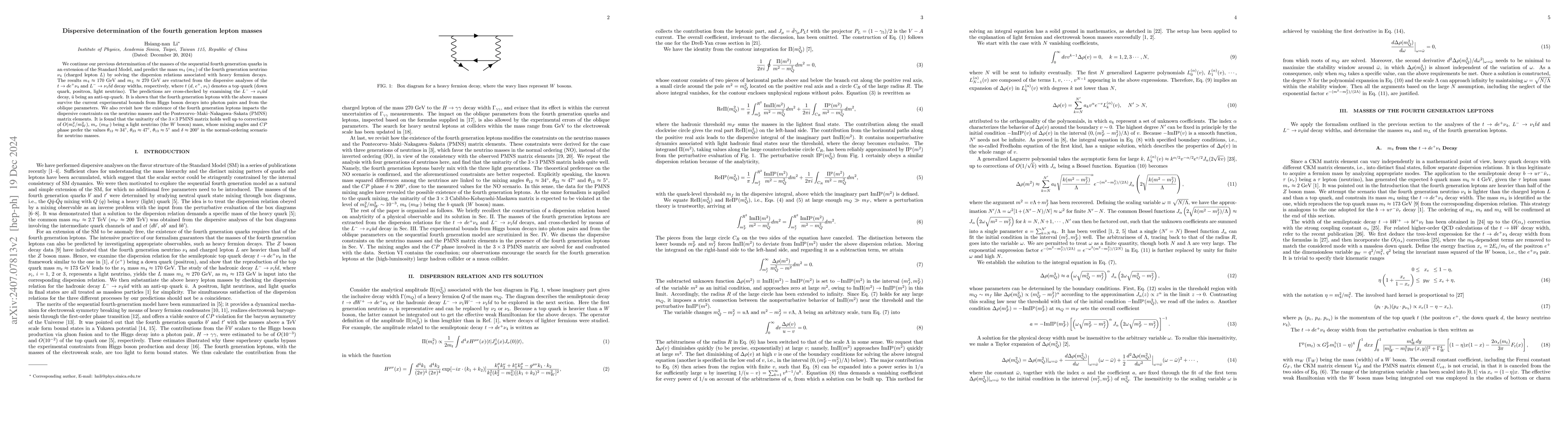 Thumbnail for Dispersive determination of the fourth generation lepton masses