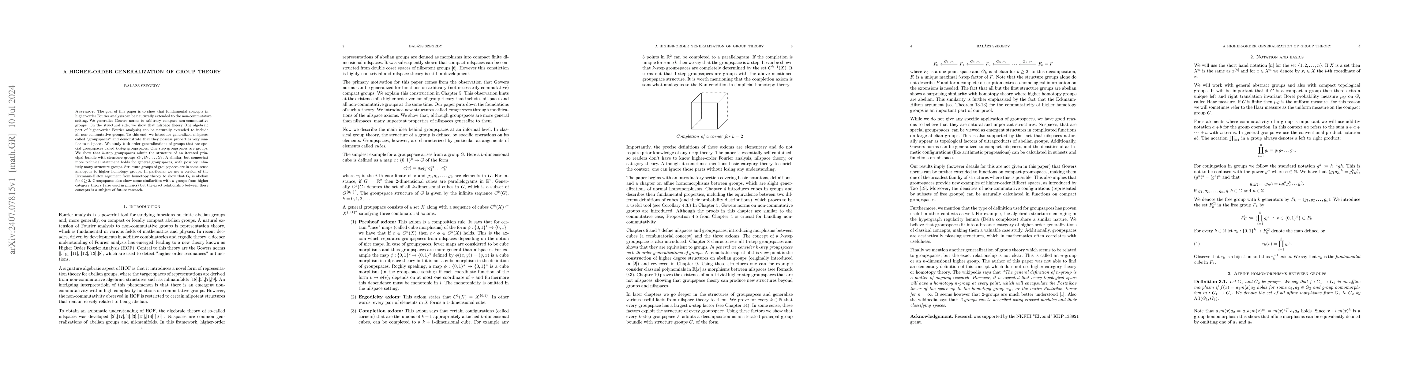 Thumbnail for A higher-order generalization of group theory