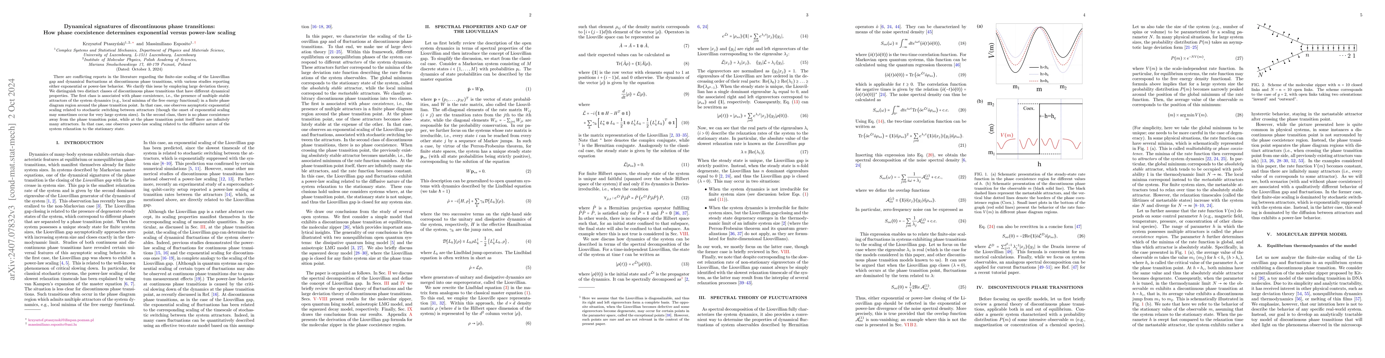 Thumbnail for Dynamical signatures of discontinuous phase transitions: How phase
  coexistence determines exponential versus power-law scaling