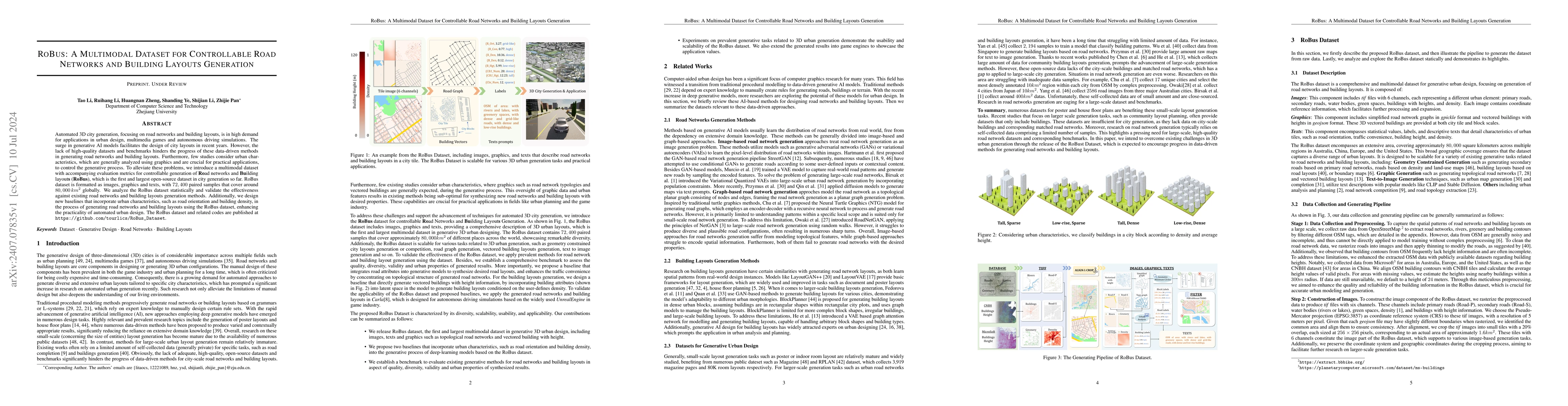 Thumbnail for RoBus: A Multimodal Dataset for Controllable Road Networks and Building
  Layouts Generation