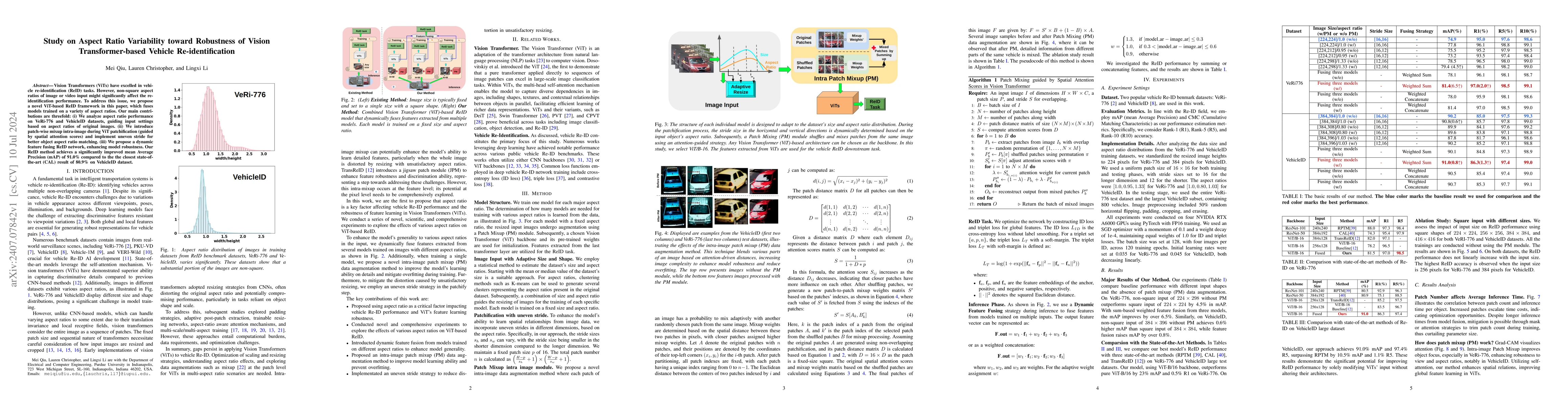 Thumbnail for Study on Aspect Ratio Variability toward Robustness of Vision
  Transformer-based Vehicle Re-identification