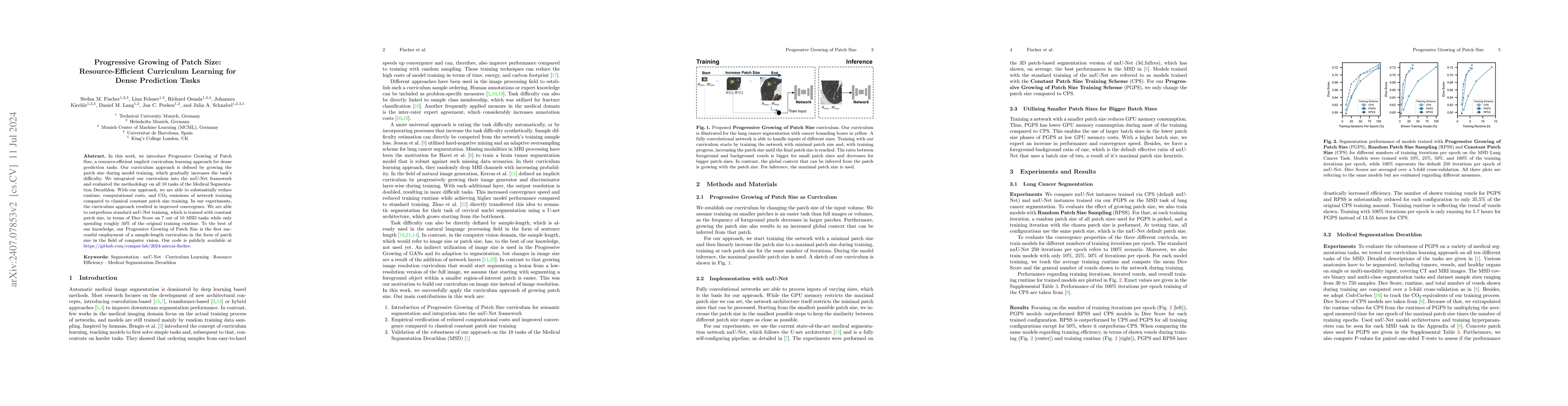 Thumbnail for Progressive Growing of Patch Size: Resource-Efficient Curriculum
  Learning for Dense Prediction Tasks