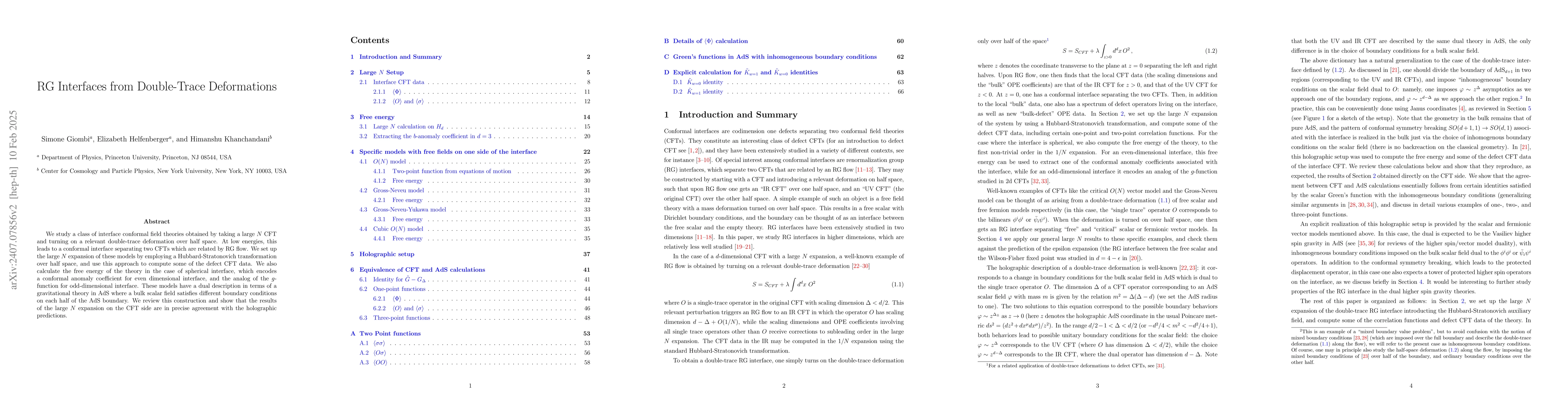 Thumbnail for RG Interfaces from Double-Trace Deformations