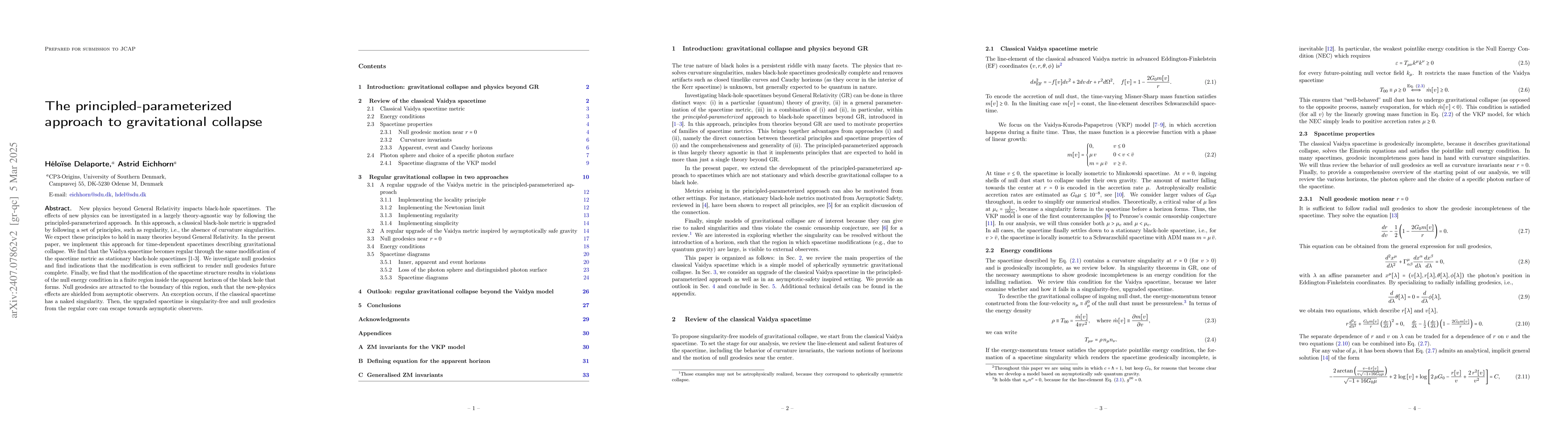 Thumbnail for The principled-parameterized approach to gravitational collapse