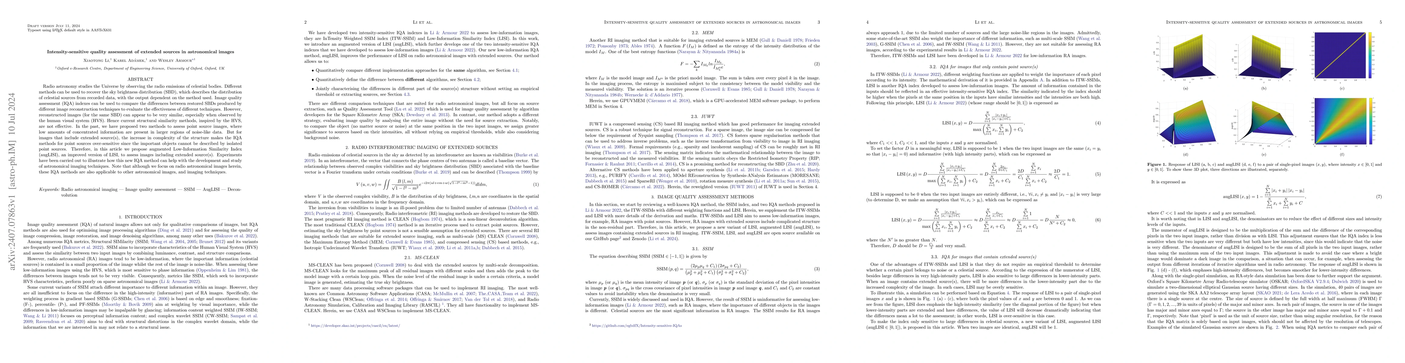Thumbnail for Intensity-sensitive quality assessment of extended sources in
  astronomical images