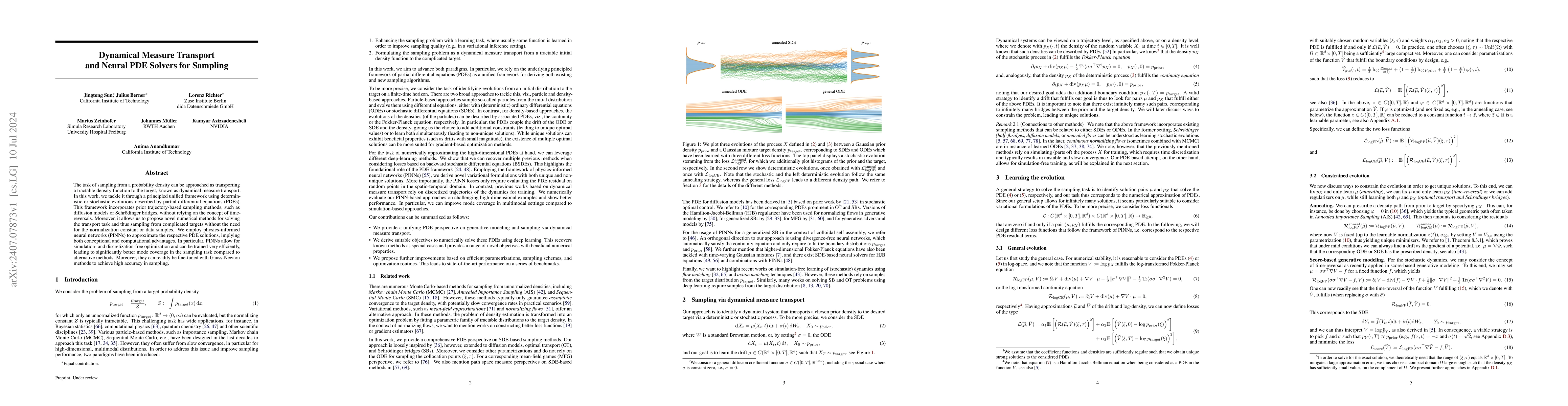Thumbnail for Dynamical Measure Transport and Neural PDE Solvers for Sampling