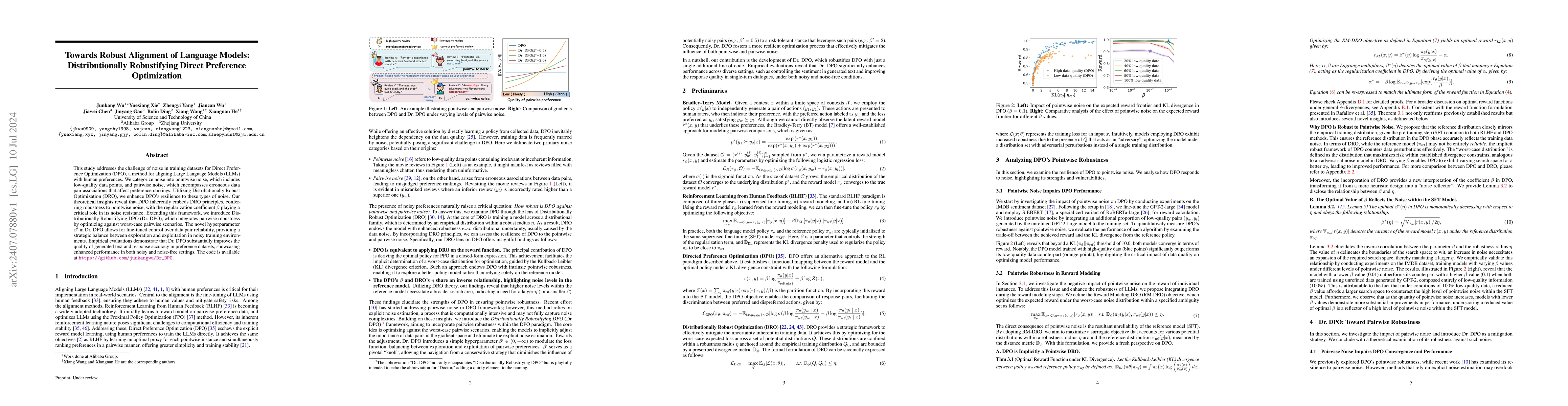 Thumbnail for Towards Robust Alignment of Language Models: Distributionally
  Robustifying Direct Preference Optimization