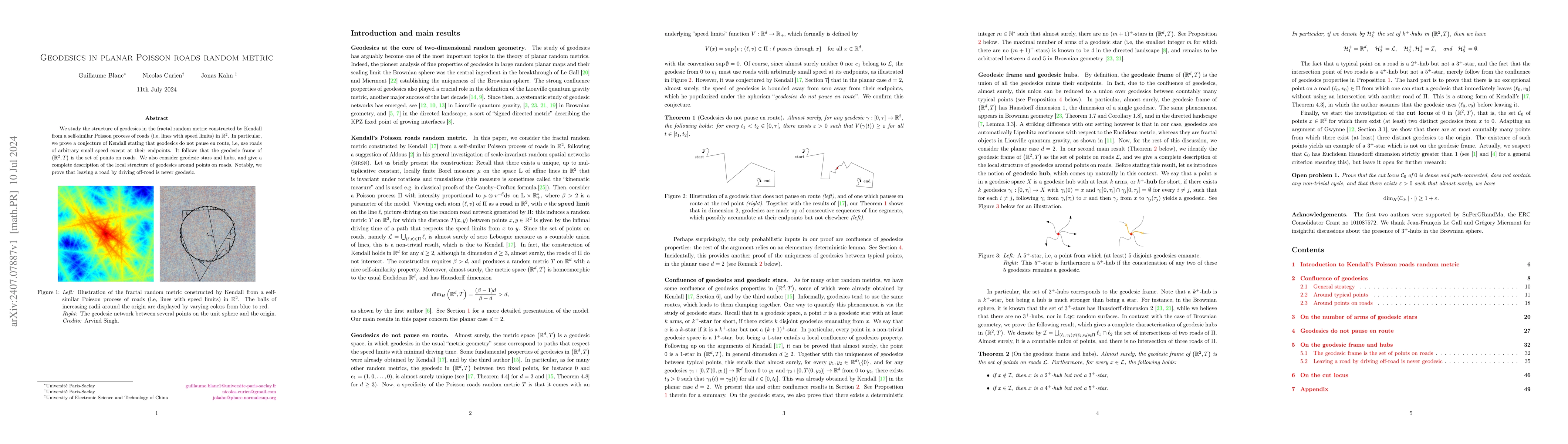 Thumbnail for Geodesics in planar Poisson roads random metric