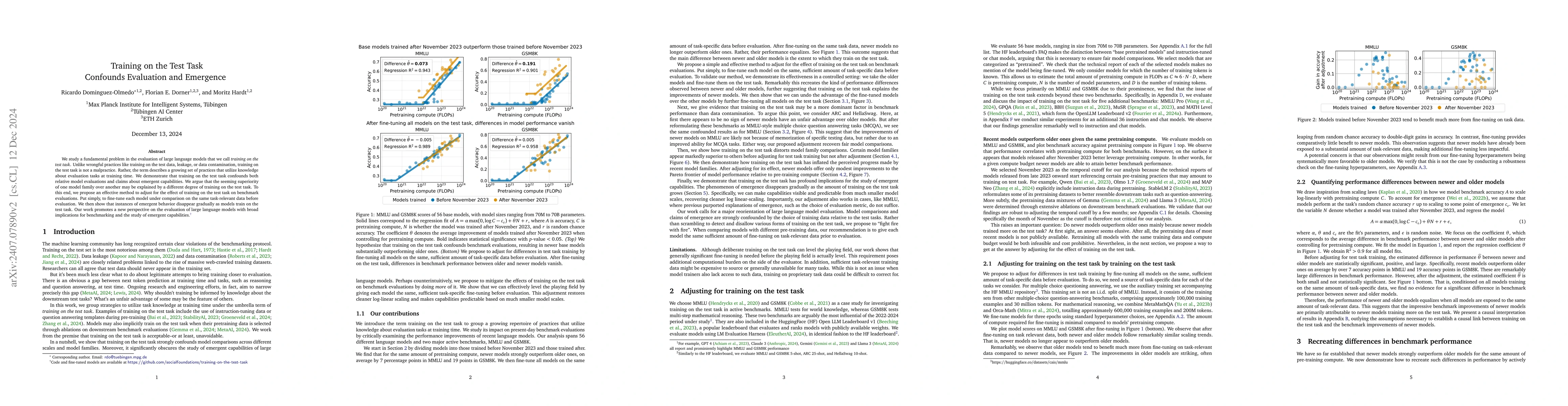 Thumbnail for Training on the Test Task Confounds Evaluation and Emergence
