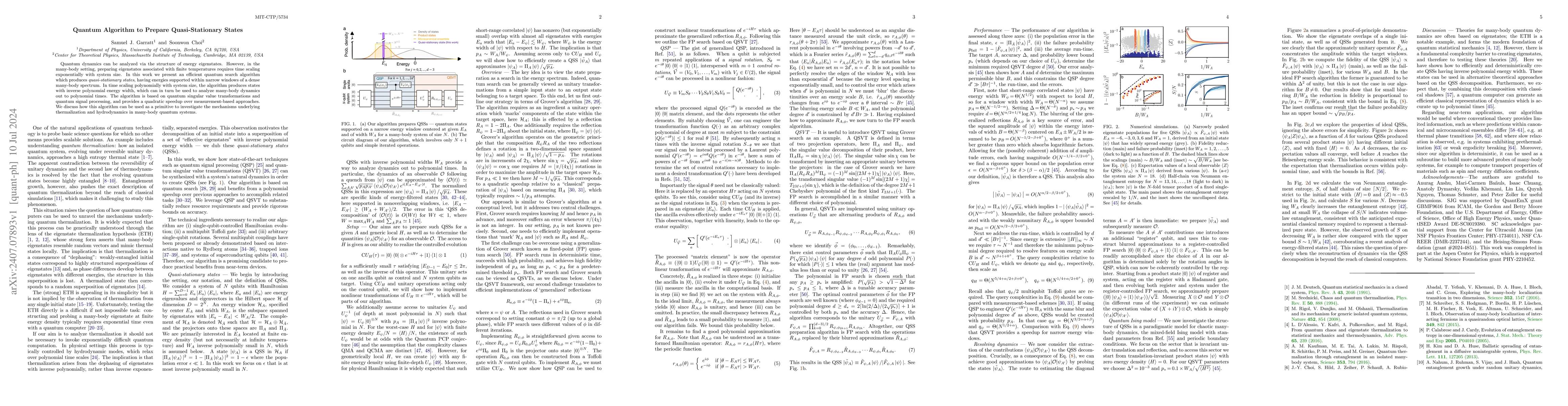 Thumbnail for Quantum Algorithm to Prepare Quasi-Stationary States