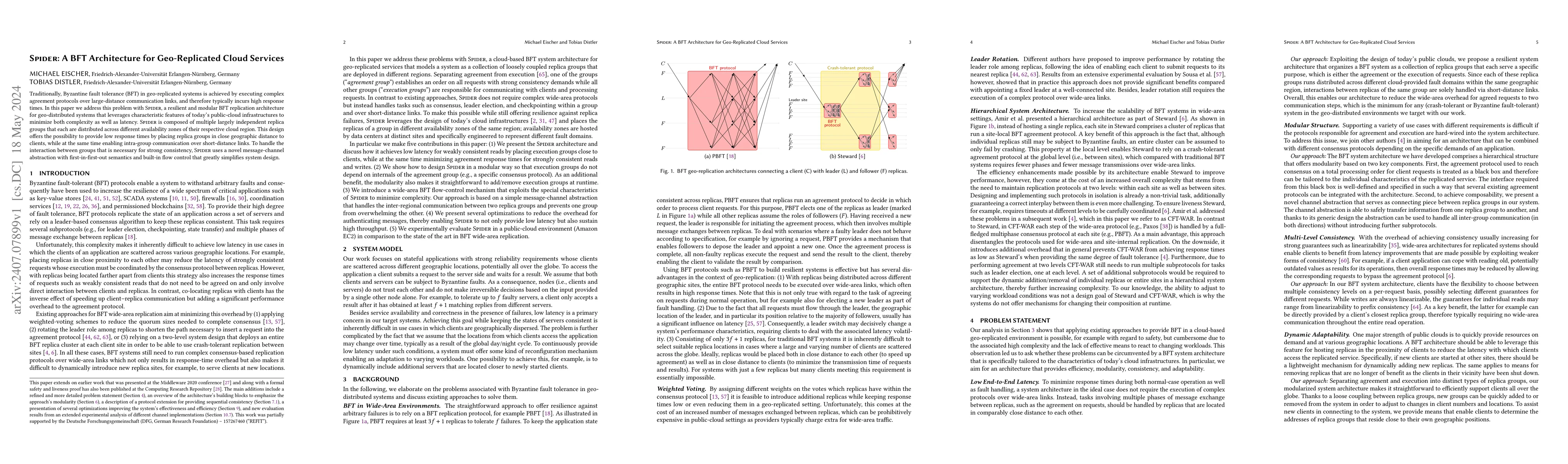 Thumbnail for Spider: A BFT Architecture for Geo-Replicated Cloud Services
