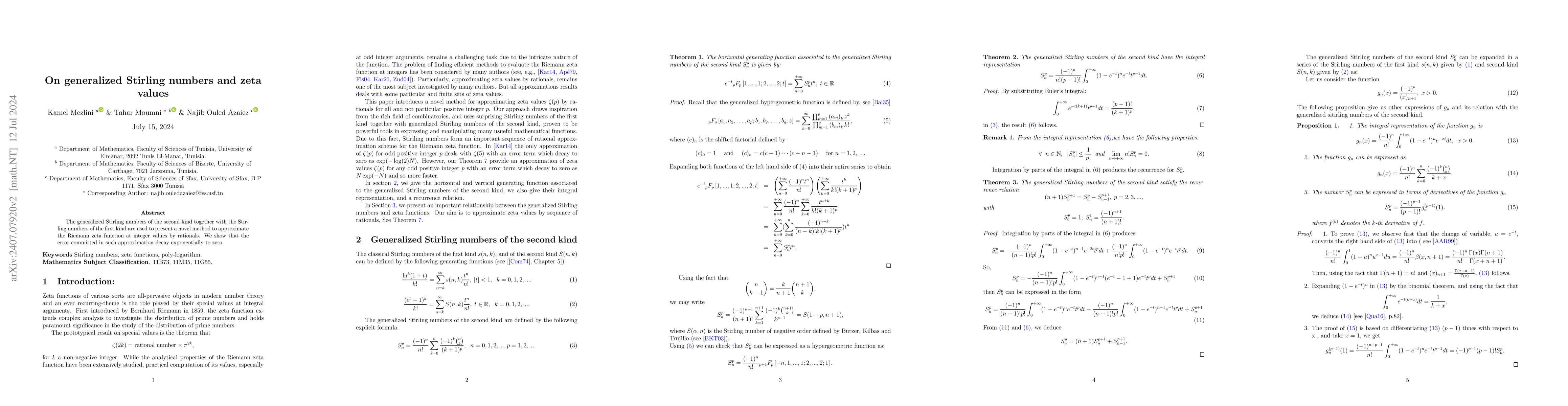 Thumbnail for On generalized Stirling numbers and zeta values