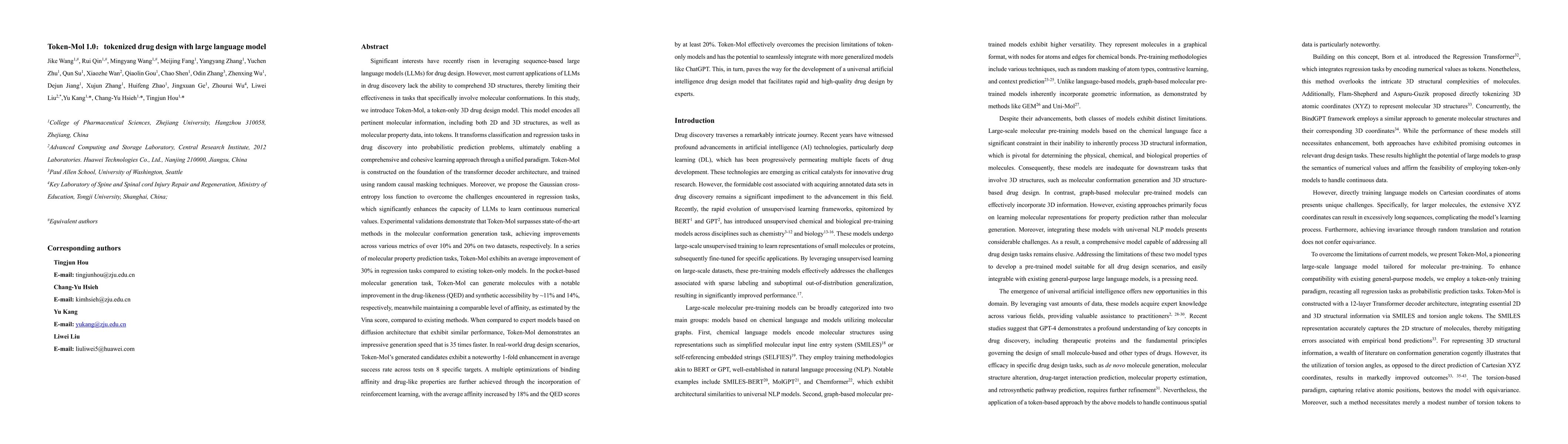 Thumbnail for Token-Mol 1.0: Tokenized drug design with large language model