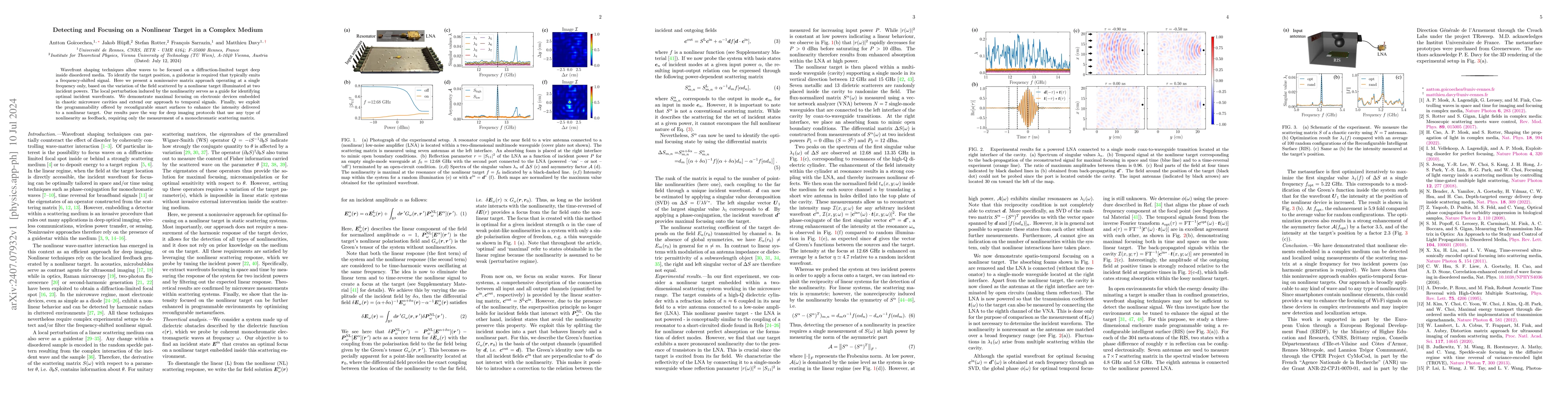Thumbnail for Detecting and Focusing on a Nonlinear Target in a Complex Medium