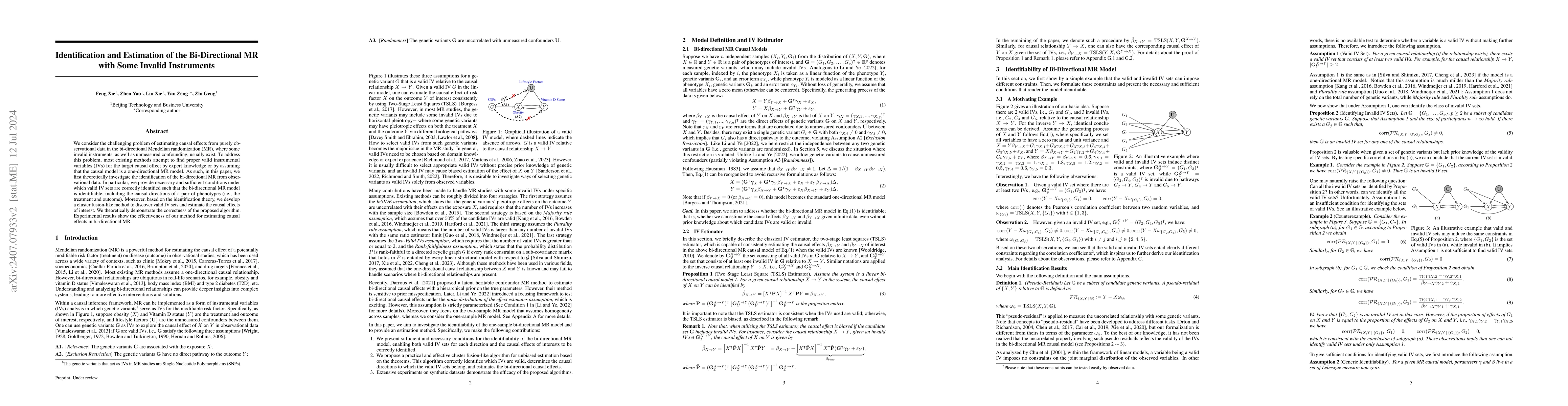 Thumbnail for Identification and Estimation of the Bi-Directional MR with Some Invalid
  Instruments
