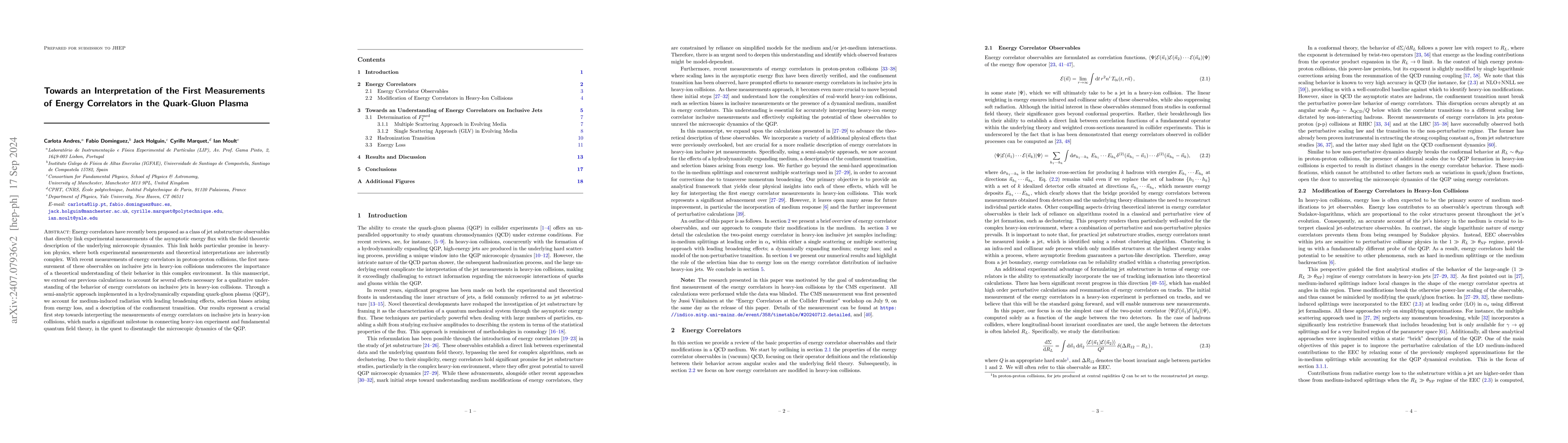 Thumbnail for Towards an Interpretation of the First Measurements of Energy
  Correlators in the Quark-Gluon Plasma