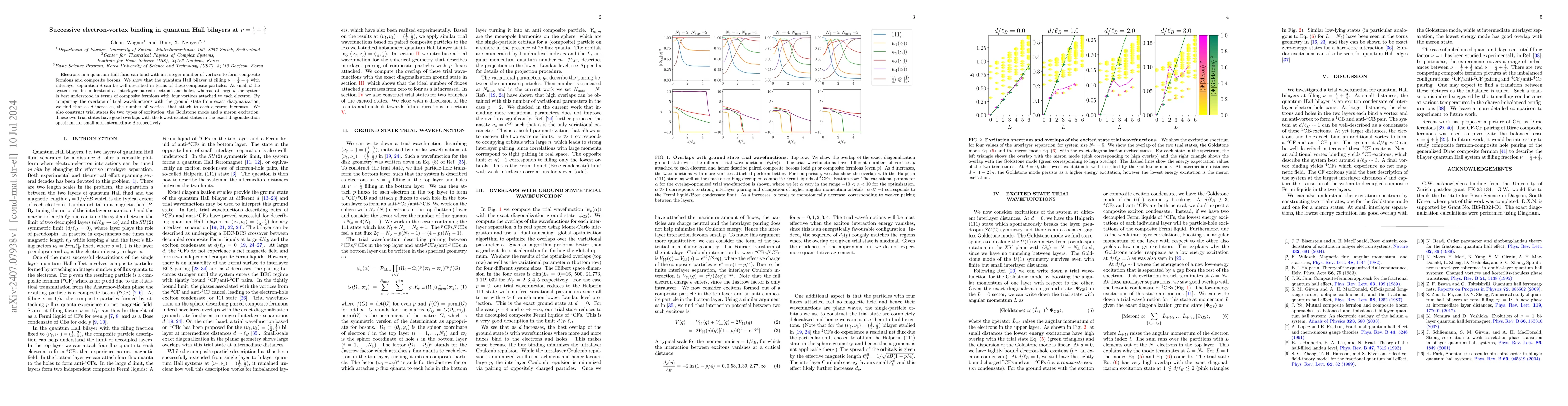 Thumbnail for Successive electron-vortex binding in quantum Hall bilayers at
  $ν=\frac{1}{4}+\frac{3}{4}$
