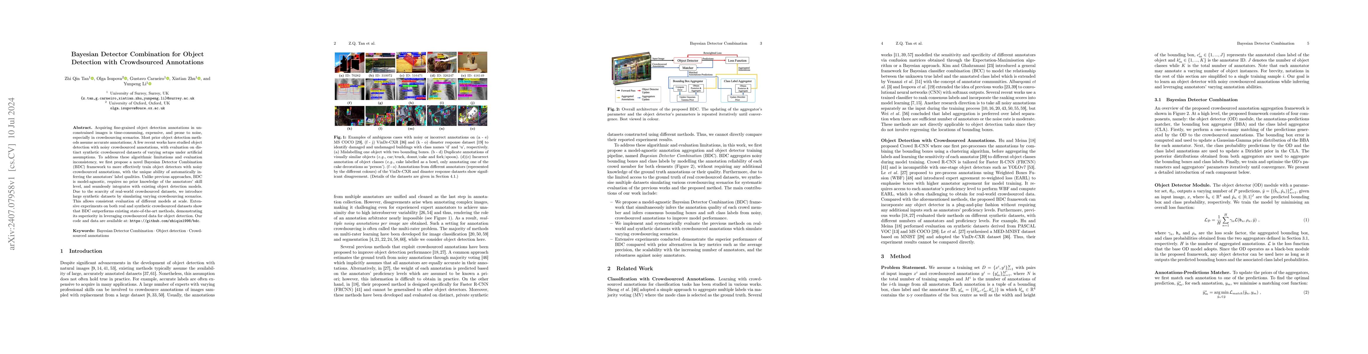 Thumbnail for Bayesian Detector Combination for Object Detection with Crowdsourced
  Annotations