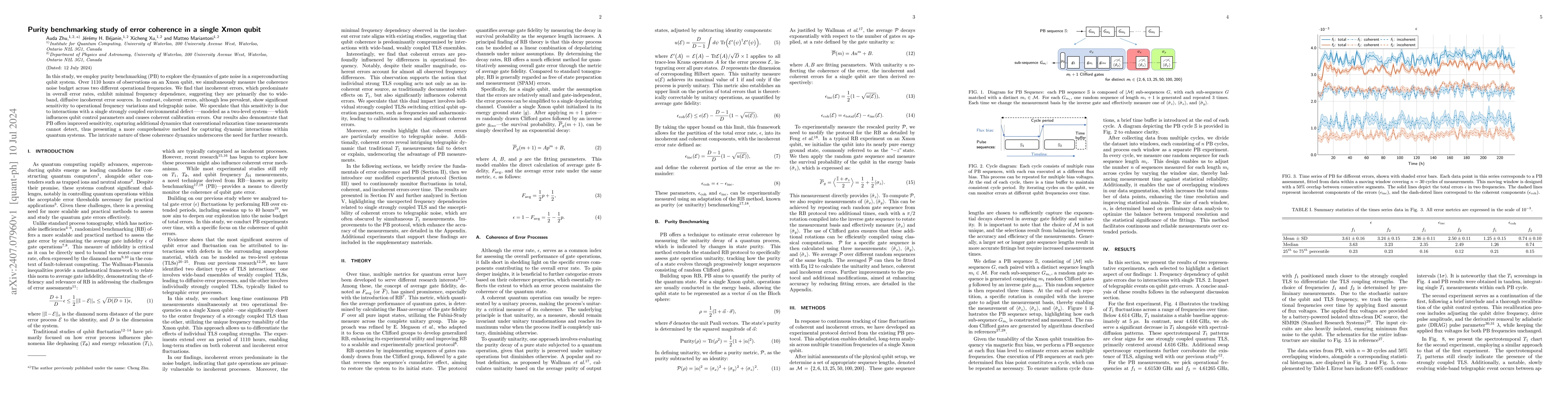 Thumbnail for Purity benchmarking study of error coherence in a single Xmon qubit
