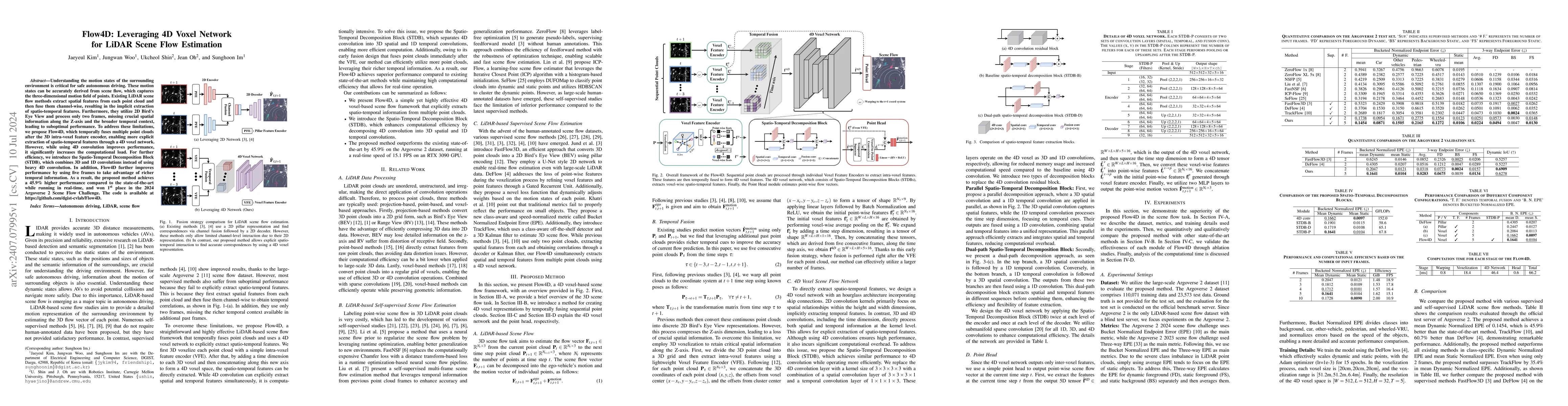 Thumbnail for Flow4D: Leveraging 4D Voxel Network for LiDAR Scene Flow Estimation