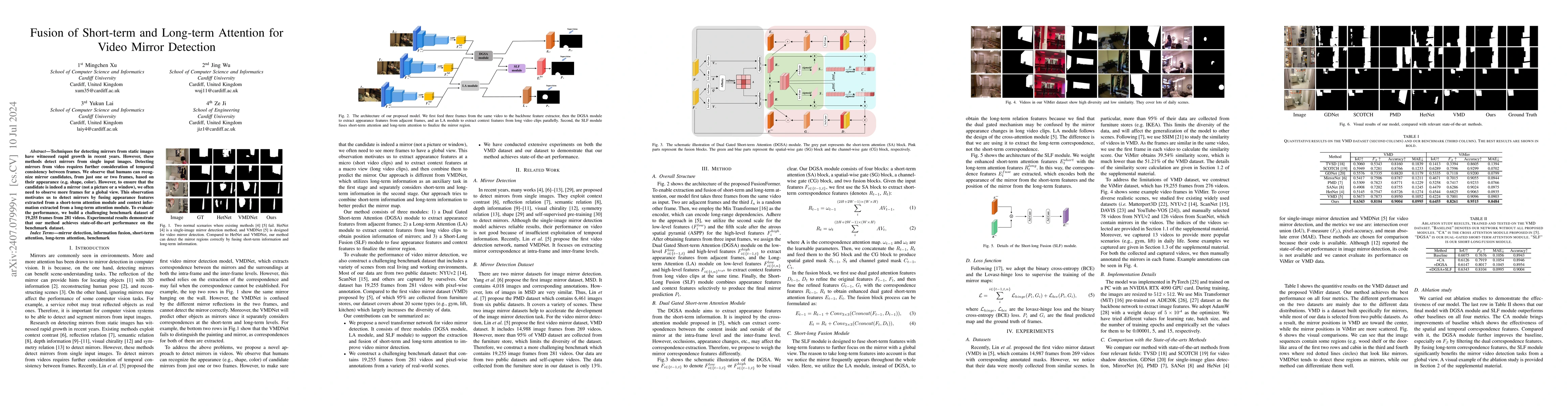 Thumbnail for Fusion of Short-term and Long-term Attention for Video Mirror Detection