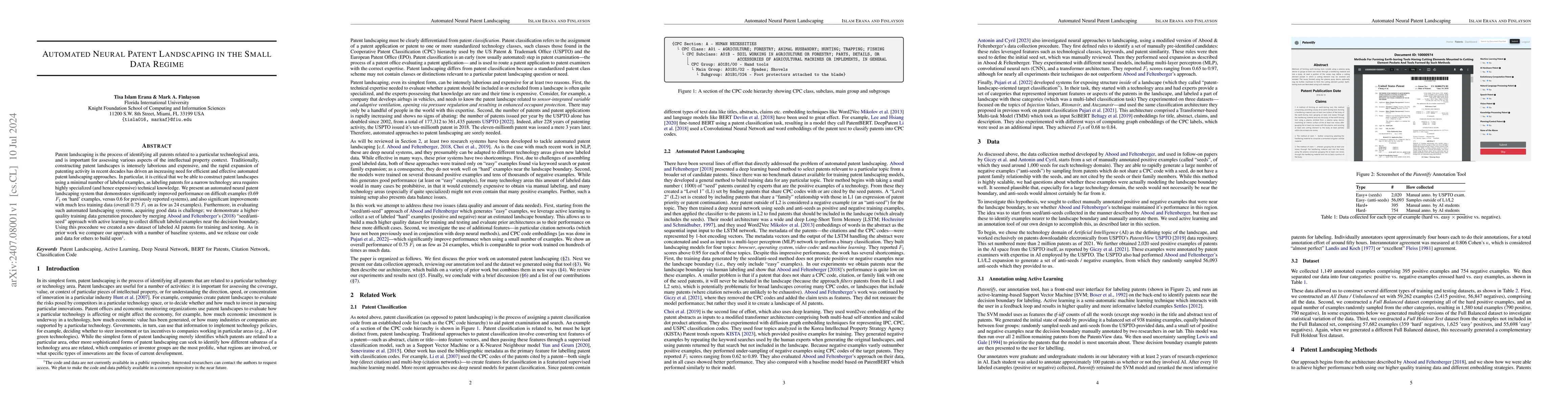 Thumbnail for Automated Neural Patent Landscaping in the Small Data Regime