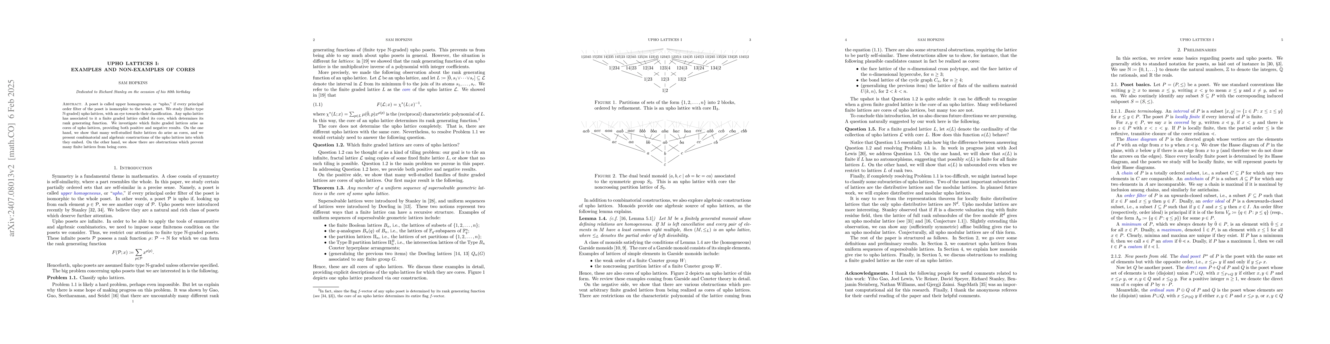 Thumbnail for Upho lattices I: examples and non-examples of cores