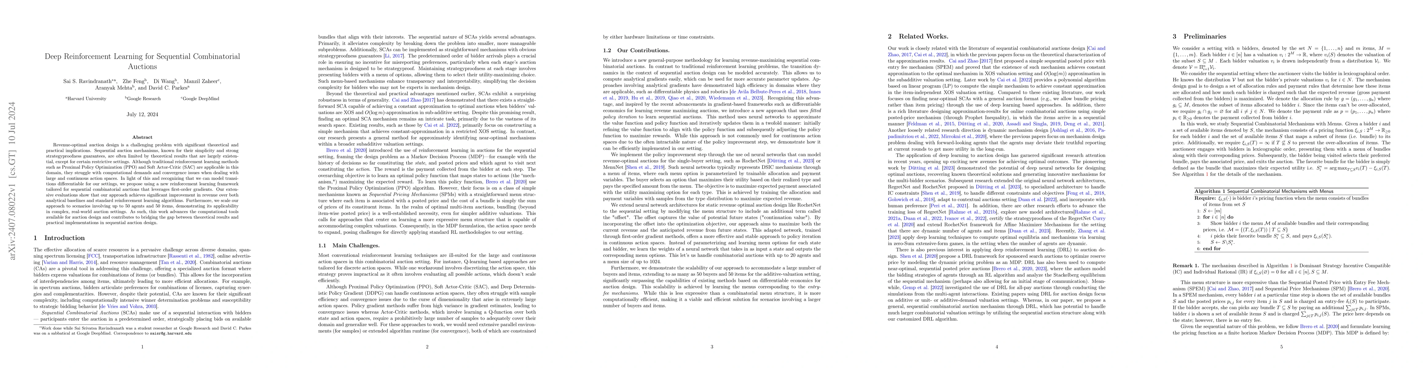 Thumbnail for Deep Reinforcement Learning for Sequential Combinatorial Auctions