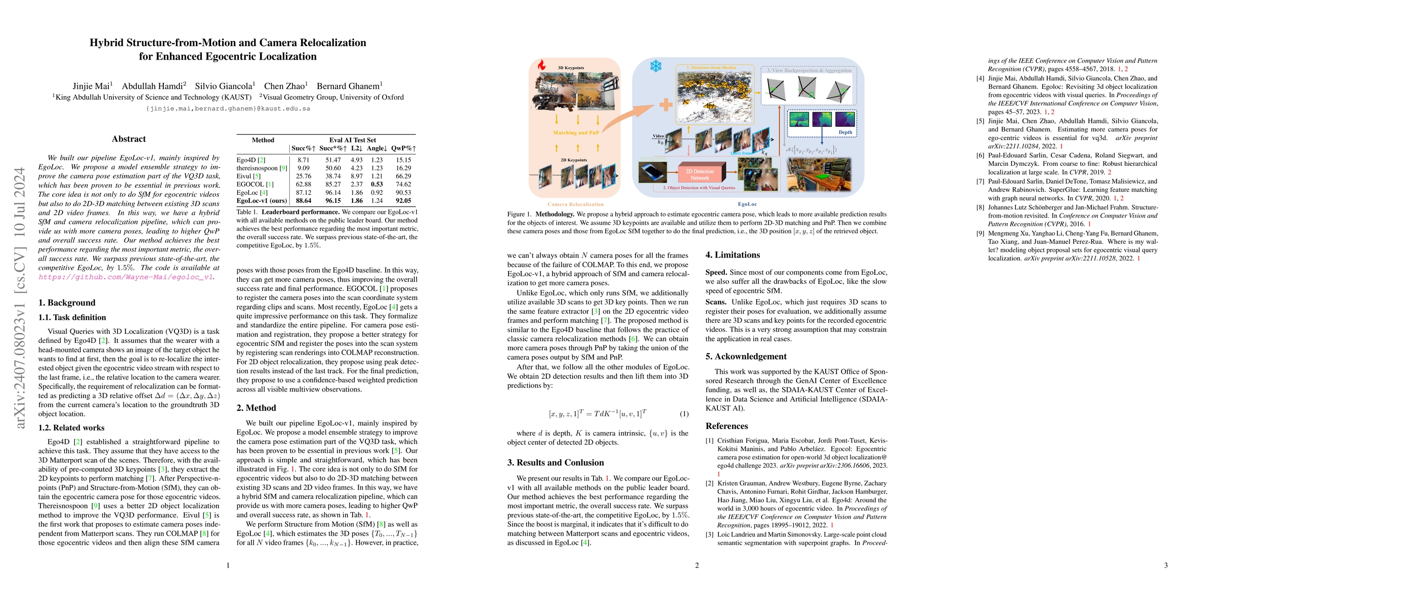Thumbnail for Hybrid Structure-from-Motion and Camera Relocalization for Enhanced
  Egocentric Localization