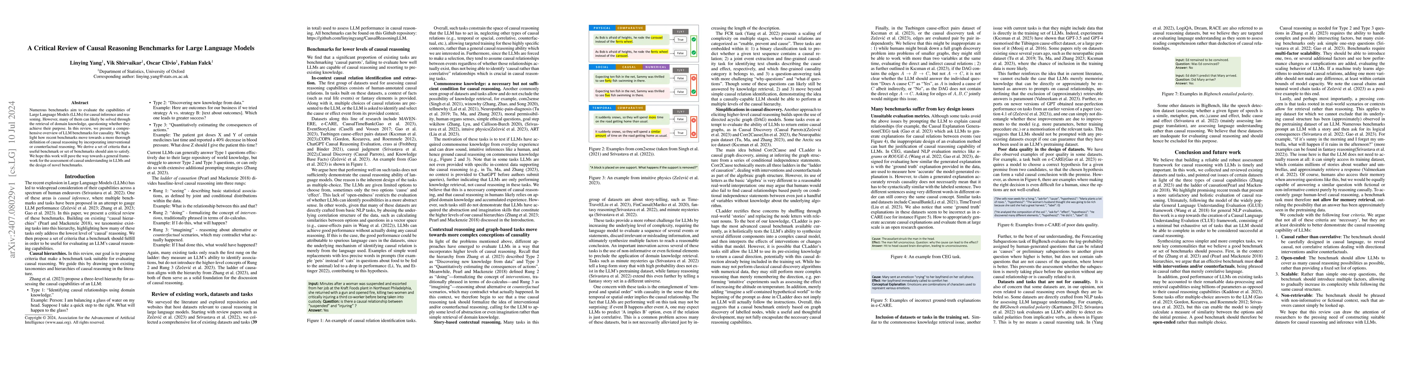 Thumbnail for A Critical Review of Causal Reasoning Benchmarks for Large Language
  Models