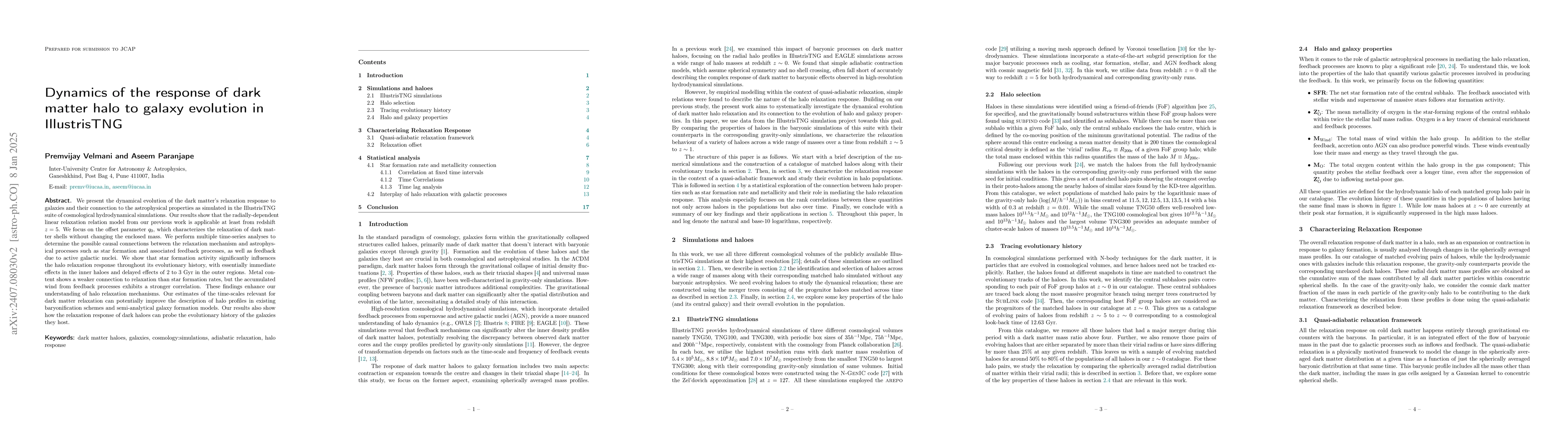 Thumbnail for Dynamics of the response of dark matter halo to galaxy evolution in
  IllustrisTNG