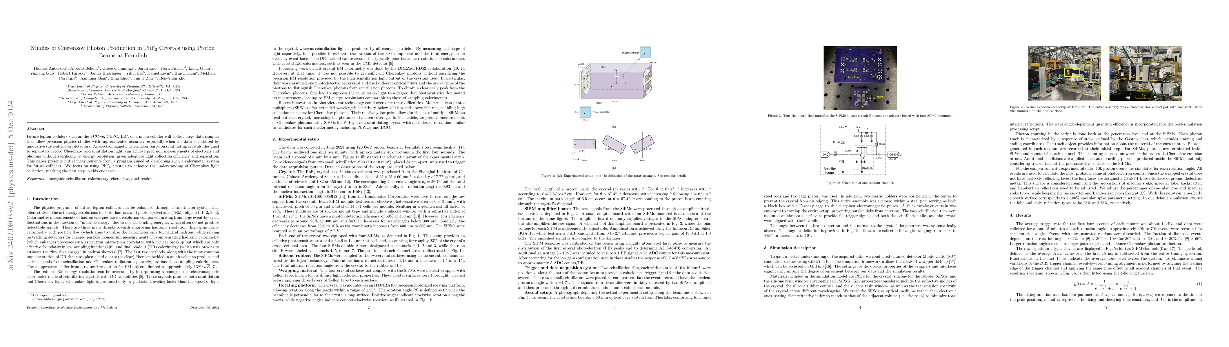 Thumbnail for Studies of Cherenkov Photon Production in PbF$_2$ Crystals using Proton
  Beams at Fermilab