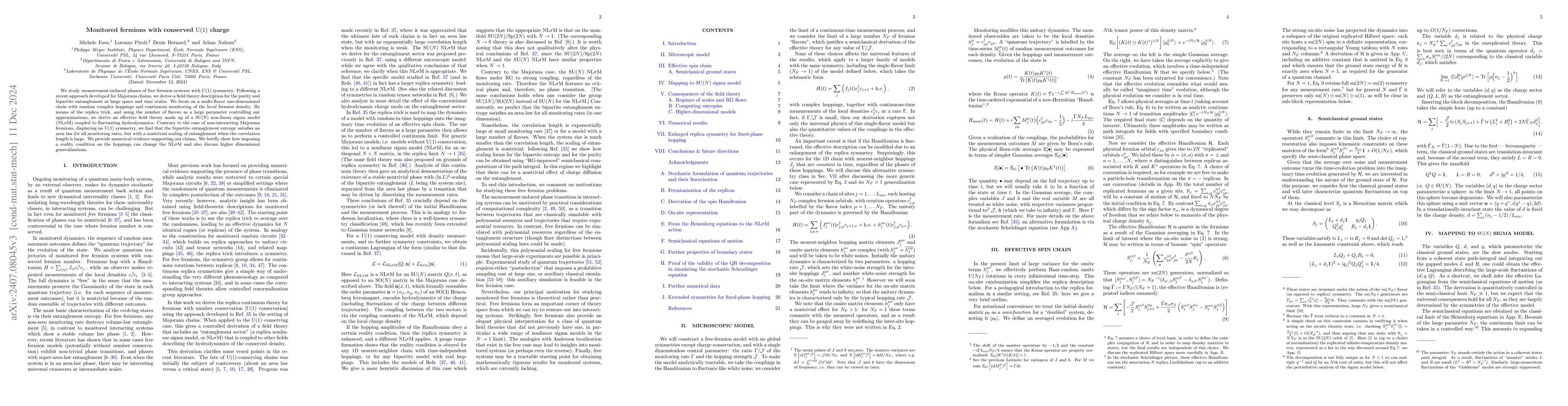 Thumbnail for Monitored fermions with conserved $\mathrm{U}(1)$ charge