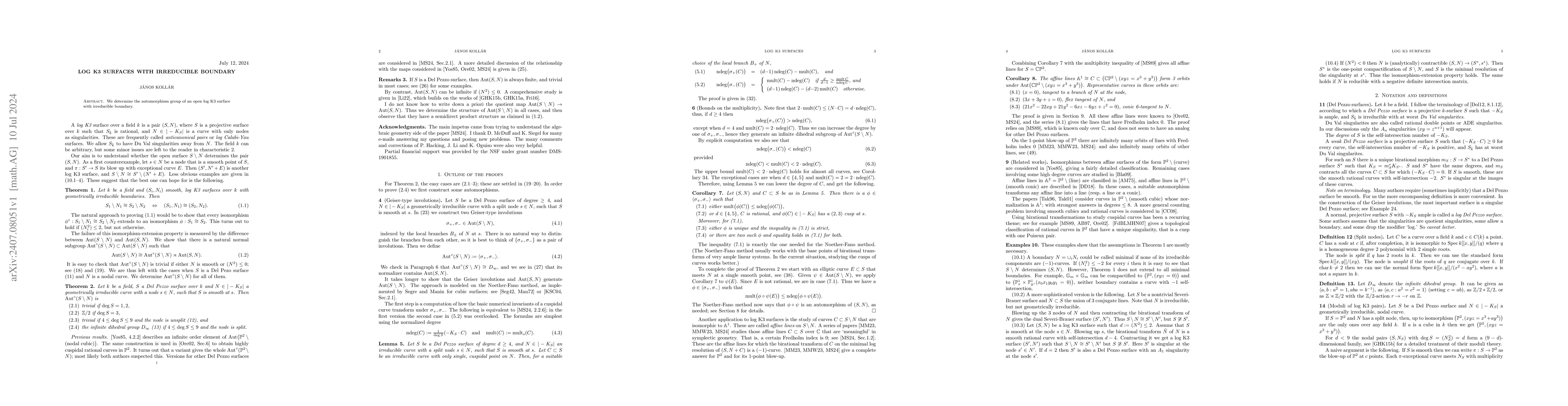 Thumbnail for Log K3 surfaces with irreducible boundary