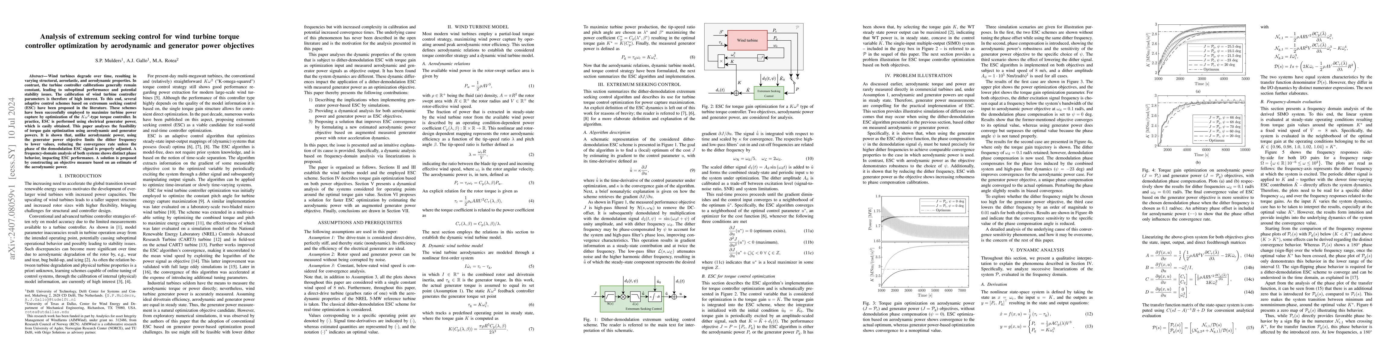 Thumbnail for Analysis of extremum seeking control for wind turbine torque controller
  optimization by aerodynamic and generator power objectives