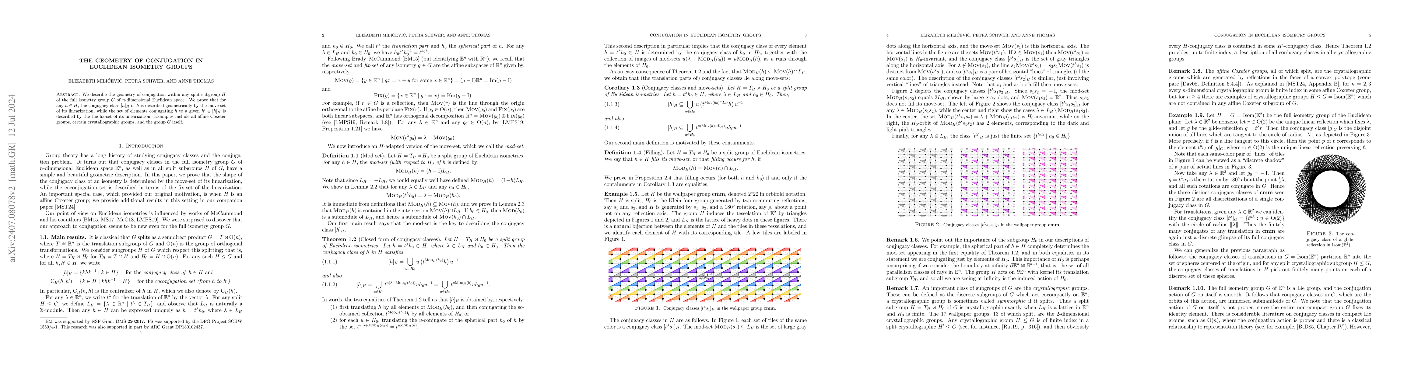 Thumbnail for The geometry of conjugation in Euclidean isometry groups