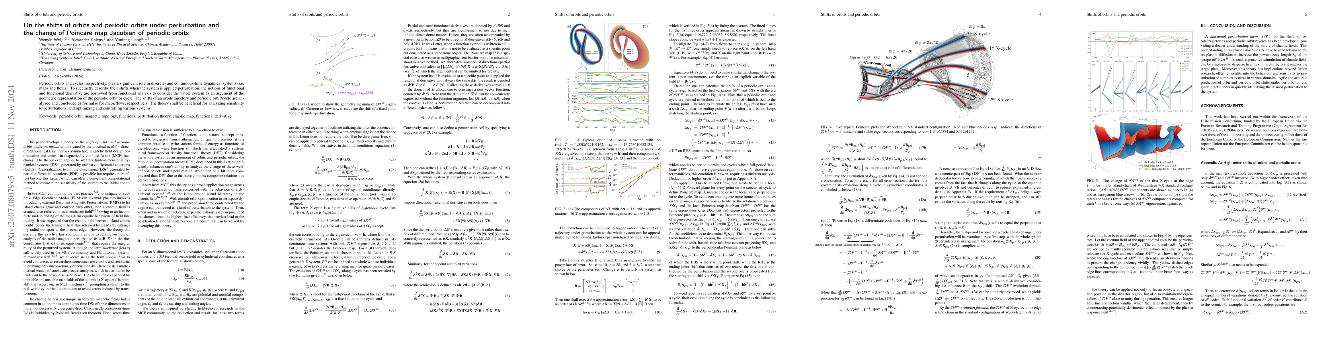 Thumbnail for On the shifts of orbits and periodic orbits under perturbation and the
  change of Poincaré map Jacobian of periodic orbits