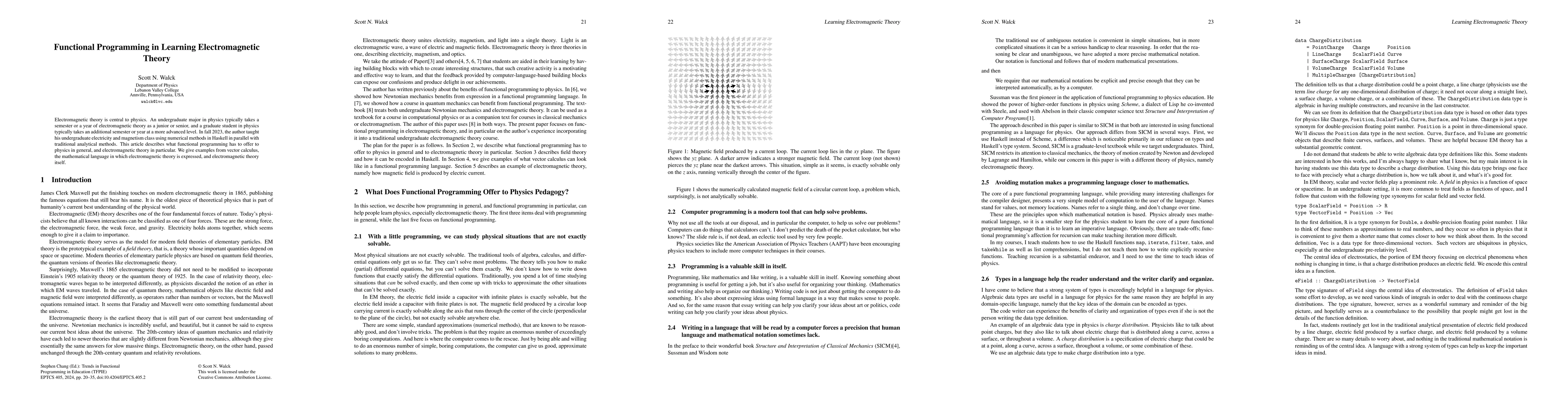 Thumbnail for Functional Programming in Learning Electromagnetic Theory