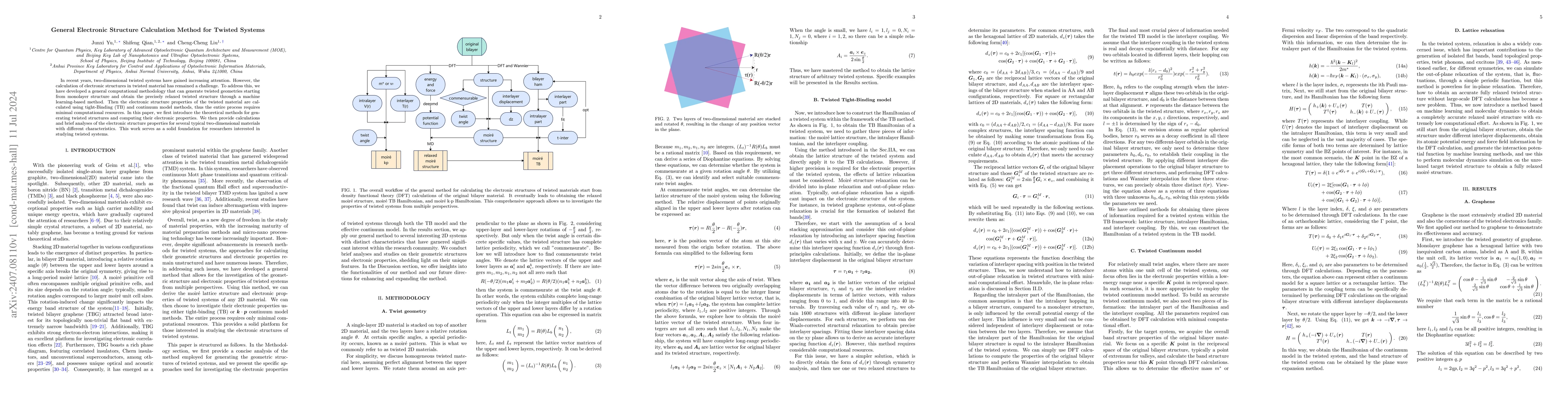 Thumbnail for General Electronic Structure Calculation Method for Twisted Systems