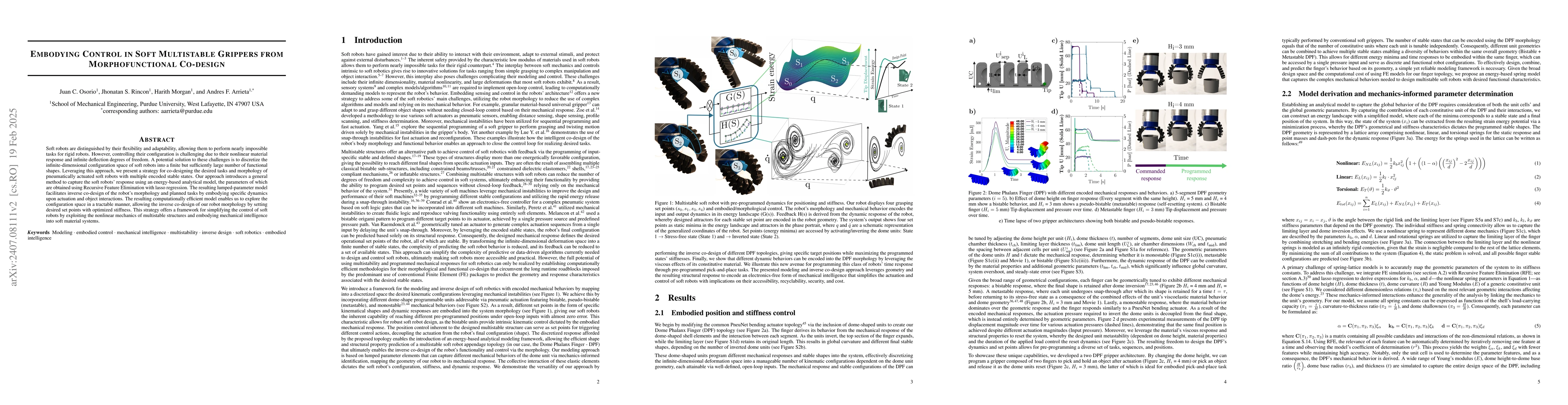 Thumbnail for Embodying Control in Soft Multistable Grippers from morphofunctional
  co-design