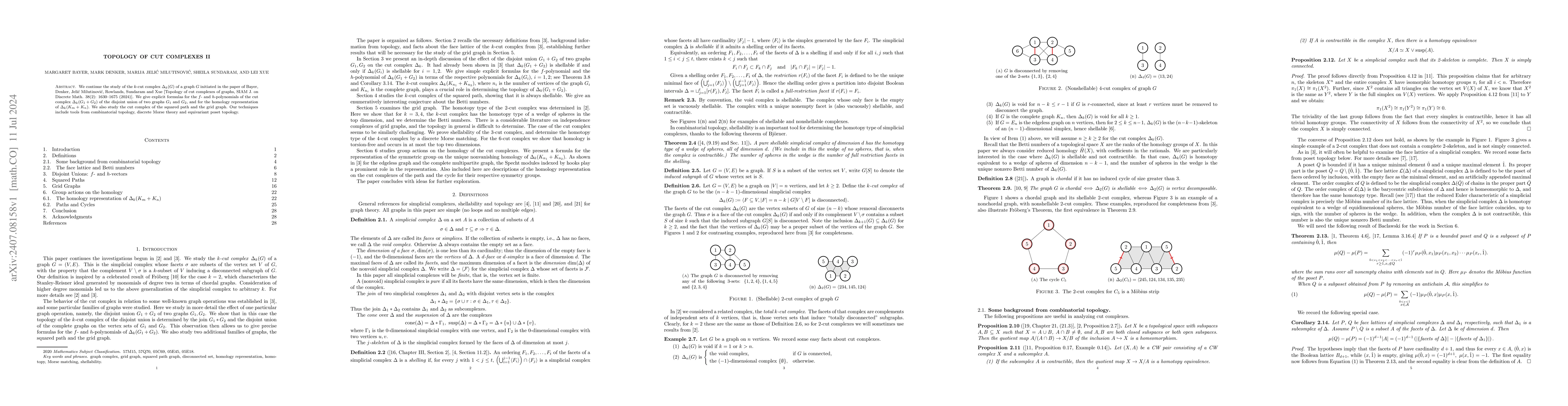 Thumbnail for Topology of Cut Complexes II