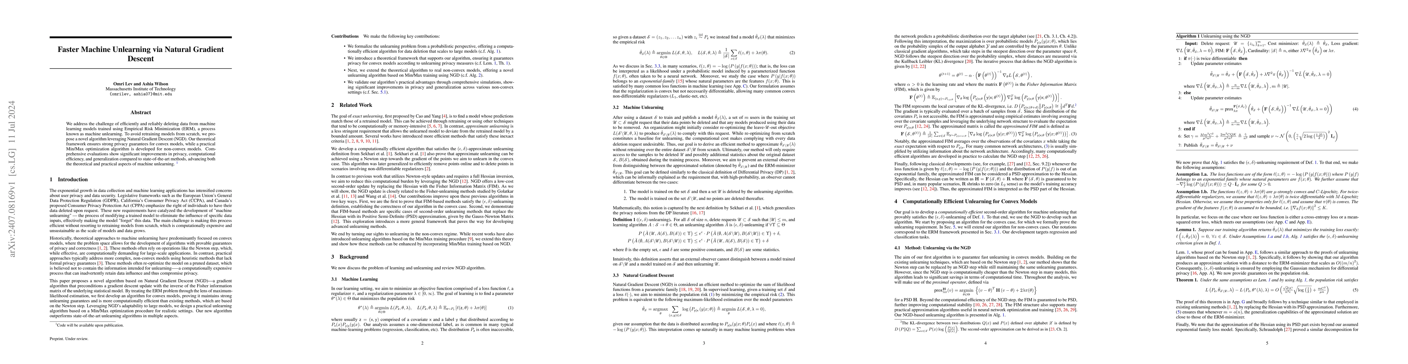 Thumbnail for Faster Machine Unlearning via Natural Gradient Descent